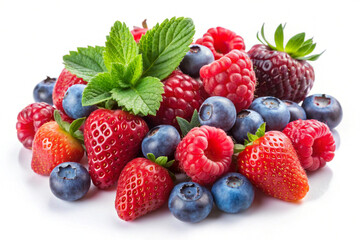 Mix groups of Berries, isolated on white background