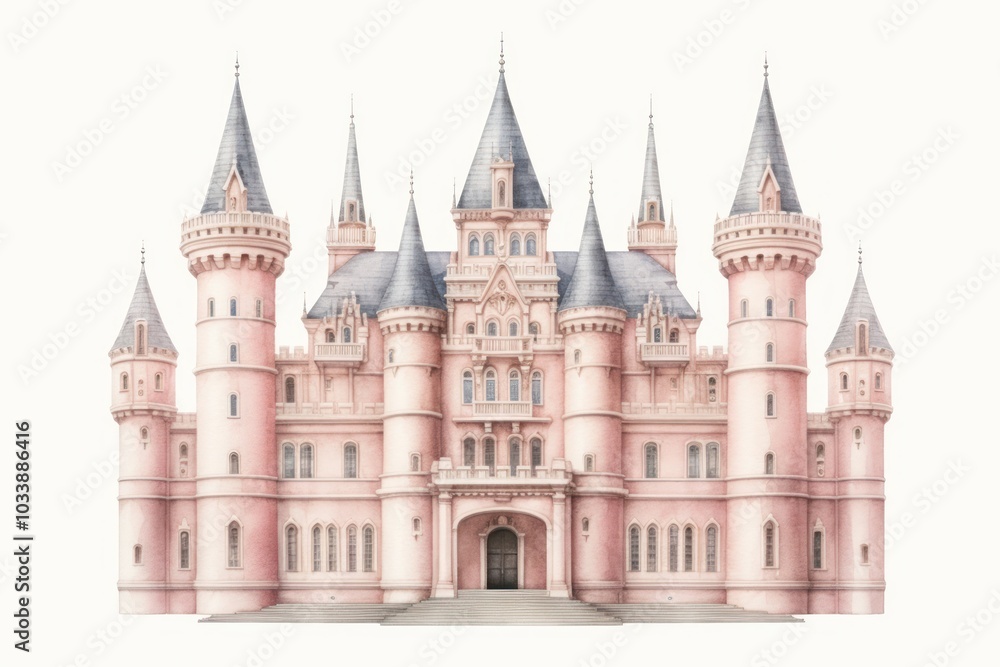 Poster castle architecture building tower.