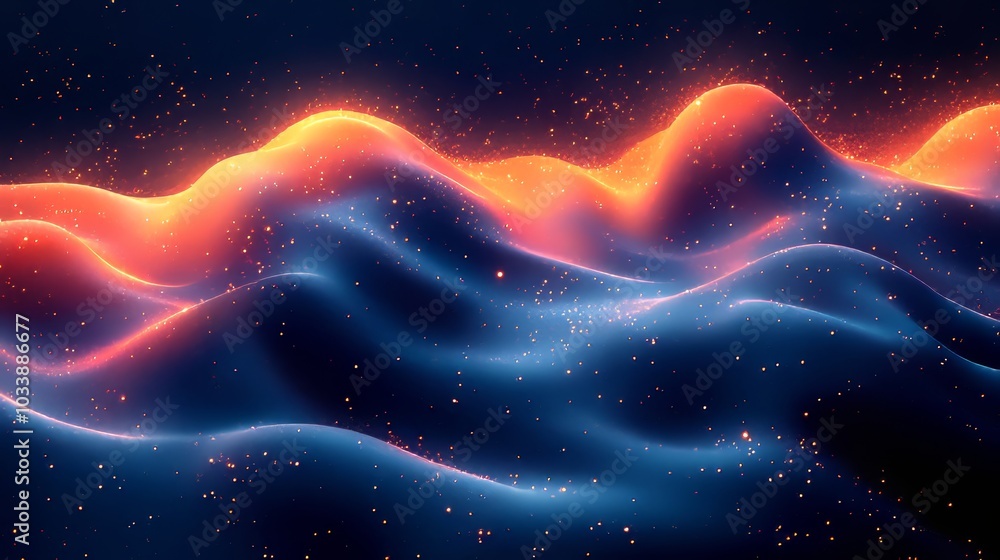 Aufkleber this digitally generated image depicts a swirling, flowing composition of abstract lines.