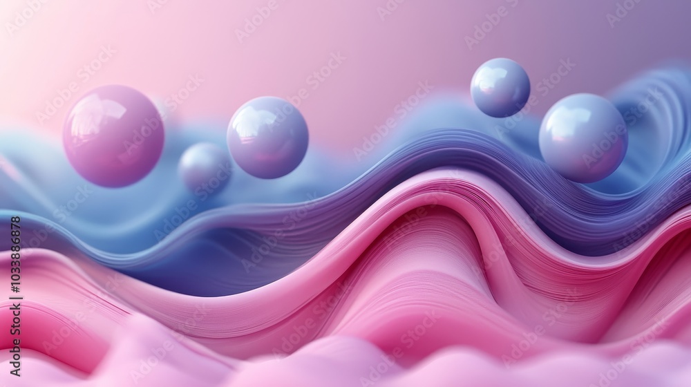 Poster create a visually engaging and dynamic scene with this abstract purple background decorated with bal