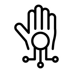 robotic hand outline icon