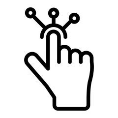 Finger touch outline icon