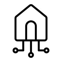 Smart house outline icon