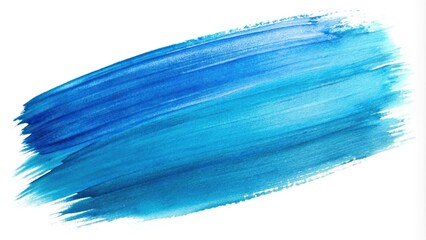 Abstract ocean blue watercolor brush stroke on white background