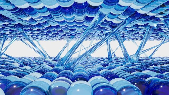 Blue glass fiber collagen medical tissue treatment health care 4k