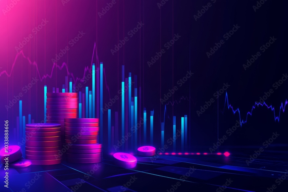 Wall mural the chart shows the relationship between money on investment and the growth of currency trade graphs