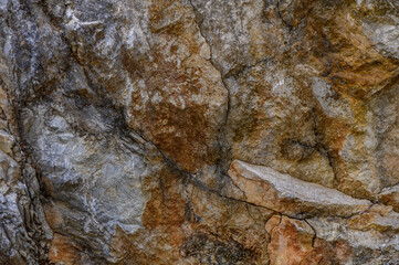 Natural stone texture with earthy tones in a rocky landscape during daylight hours