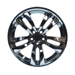 Silver rim from a car on a white background, transparent