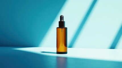Obraz premium Shot of a beauty product in a studio against a blue background