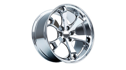 Obraz premium Silver rim from a car on a white background, transparent