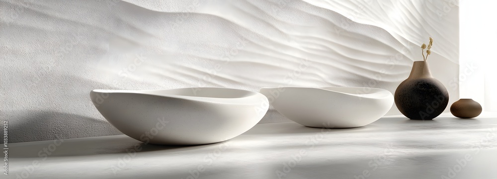 Poster 145. a clean white surface with subtle textures, emphasizing simplicity and elegance