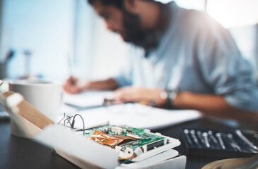 Engineer, hardware and design for planning, research or brainstorming system in home with remote...