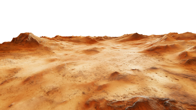 The red dusty surface of Mars with its deep craters