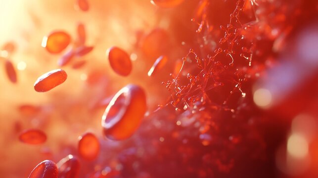 Healthy blood cells flowing smoothly