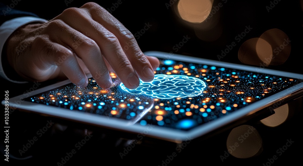 Poster ai stock is used by humans to interact with gadgets