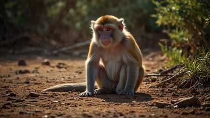 Naklejka premium Monkeys in Africa Close Up