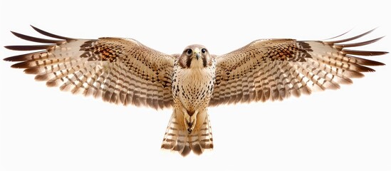 Obraz premium Powerful raptor bird soaring high in the sky with its wings outstretched displaying its impressive size strength and grace as it hunts for its prey below