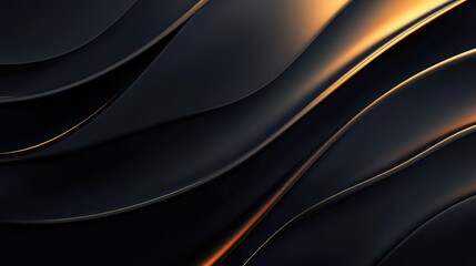 Abstract Black and Gold Waves