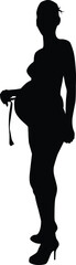 Pregnant woman full body silhouette illustration