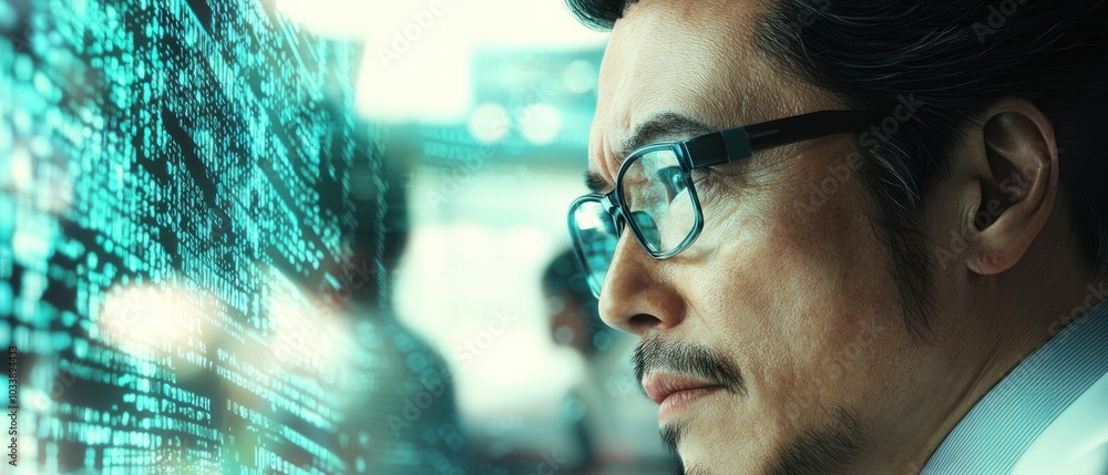 Aufkleber exploring advanced research in a futuristic environment insights from an experienced expert in a hig