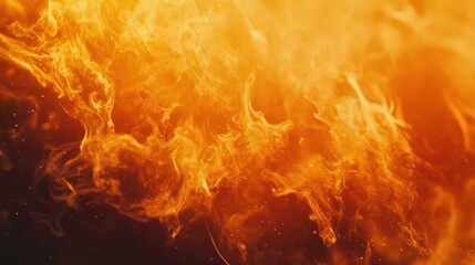 view of vibrant orange and yellow flames dancing against a dark background