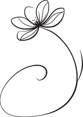 This is an illustration of flowers in a simple and modern line art style.
