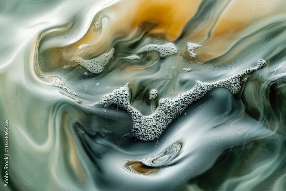 Poster This abstract image features swirling patterns with soft, flowing textures and a unique blend of colors, offering a futuristic artistic experience for the viewer.