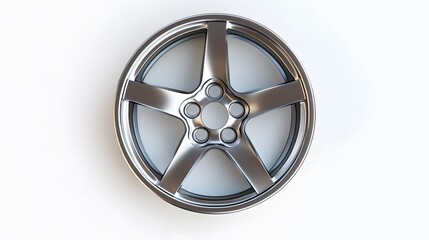 Obraz premium Automobile, aluminum disc. Isolated on white background. 3D rendering illustration. 