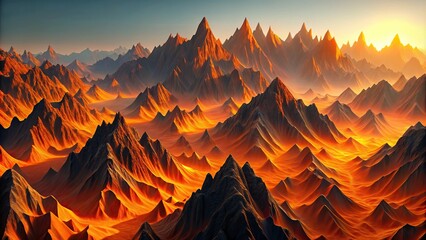 Abstract orange and black mountains background is perfect for wide-angle shots