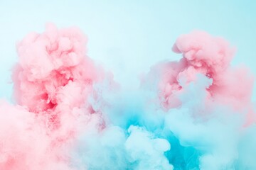 Fototapeta premium Magnificent pink and cyan clouds form an elegant and intricate pattern, blending softly to create a visual depiction of tranquility and artistic beauty.