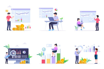 Data analysis for business finance investment concept