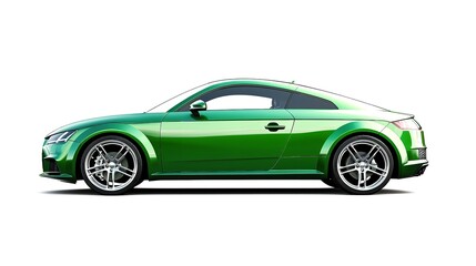 Green car isolated on white background
