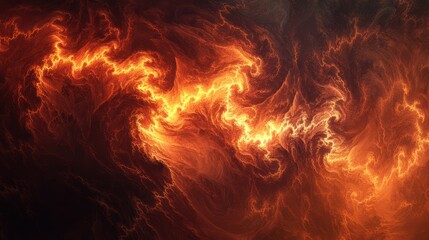 Fototapeta premium view of vibrant orange and yellow flames dancing against a dark background
