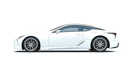 Fototapeta premium Side Profile of a Silver Luxury Sedan