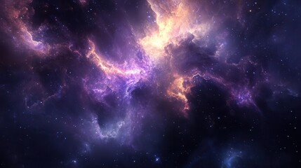 Fototapeta premium a vibrant nebula filled with swirling colors and stars, crafting a celestial wallpaper that captivates the imagination and transports viewers to the depths of the universe