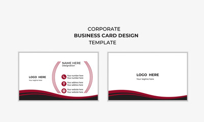 Double sided business card design, Business card design template, Clean and professional ,Vector visiting card, Modern business card template design  for your company.