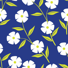 Vector abstract seamless simple floral pattern. Flower pattern. Spring pattern. Pattern for textiles or for cover. Wallpaper. Hand drawn.