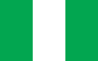 Obraz premium Nigeria flag, official colors and proportion correctly. National Nigeria flag. Vector illustration.
