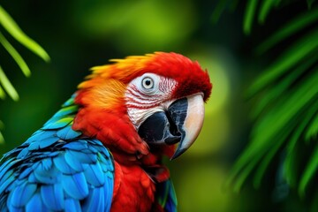 Fototapeta premium Rainforest parrot animal macaw.