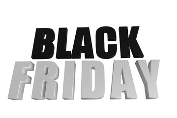 BLACK FRIDAY WRITTEN IN 3D WITH TRANSPARENT BACKGROUND