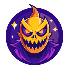 Spooky man face and dark night halloween vector