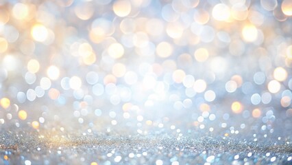 Abstract blur white and silver color background with abstract glitter silver and gild light background and content in Merry Christmas and Happy New Year season collection concept. 