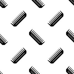 Comb silhouette cartoon seamless pattern, Vector.