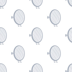 Obraz premium Bathroom mirror cartoon seamless pattern, Vector.