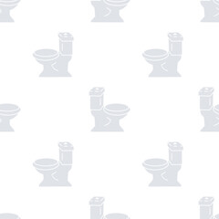Toilet seat cartoon seamless pattern, Vector.