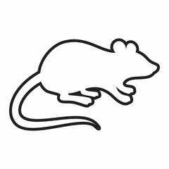 Rat animal outline. Flat image