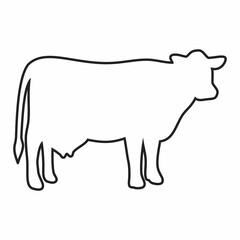 Cow animal outline. Flat image