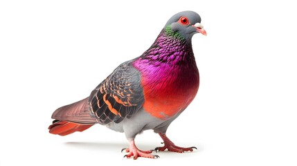 Fototapeta premium Red sport pigeon isolated on white.