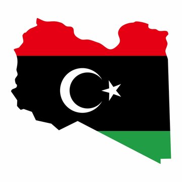 recommend clip art: Libya map flag silhouette image