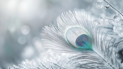 Obraz premium magical background, showcasing the rich colors and intricate details of a peacock feather